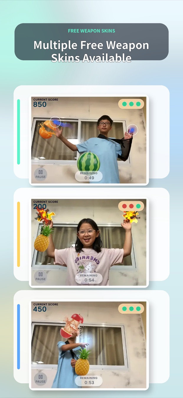 Fruit Slash body-motion gameplay on iPhone